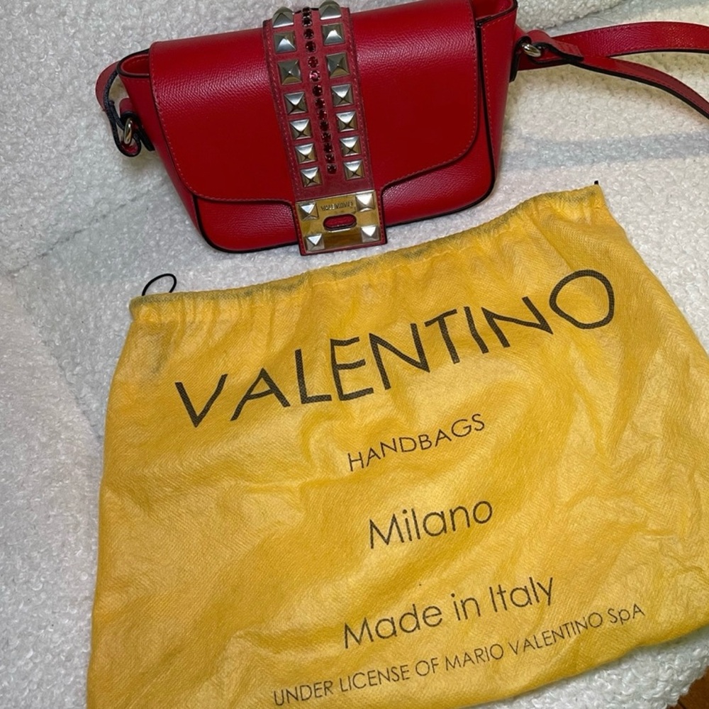 Valentino Red Silver Studded Crossbody Bag ❤️